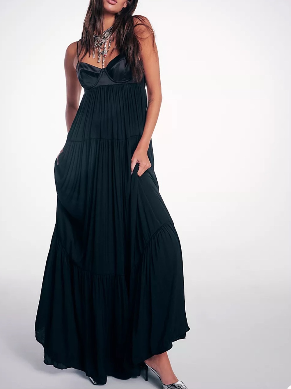 Free People Freya Maxi Dress in Black – Size Small